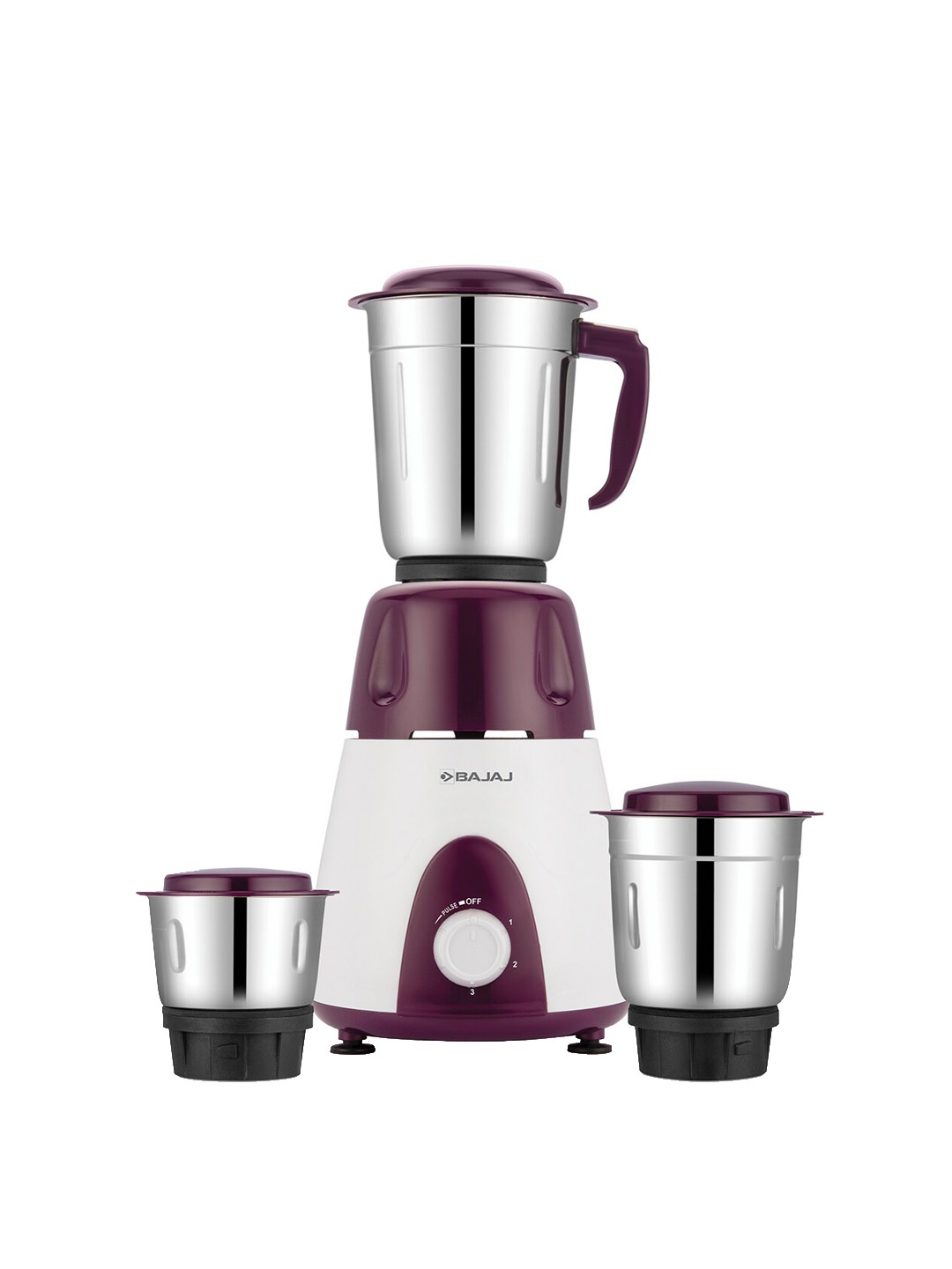 Bajaj Rex 500W Purple Set of 3 Mixer Grinders