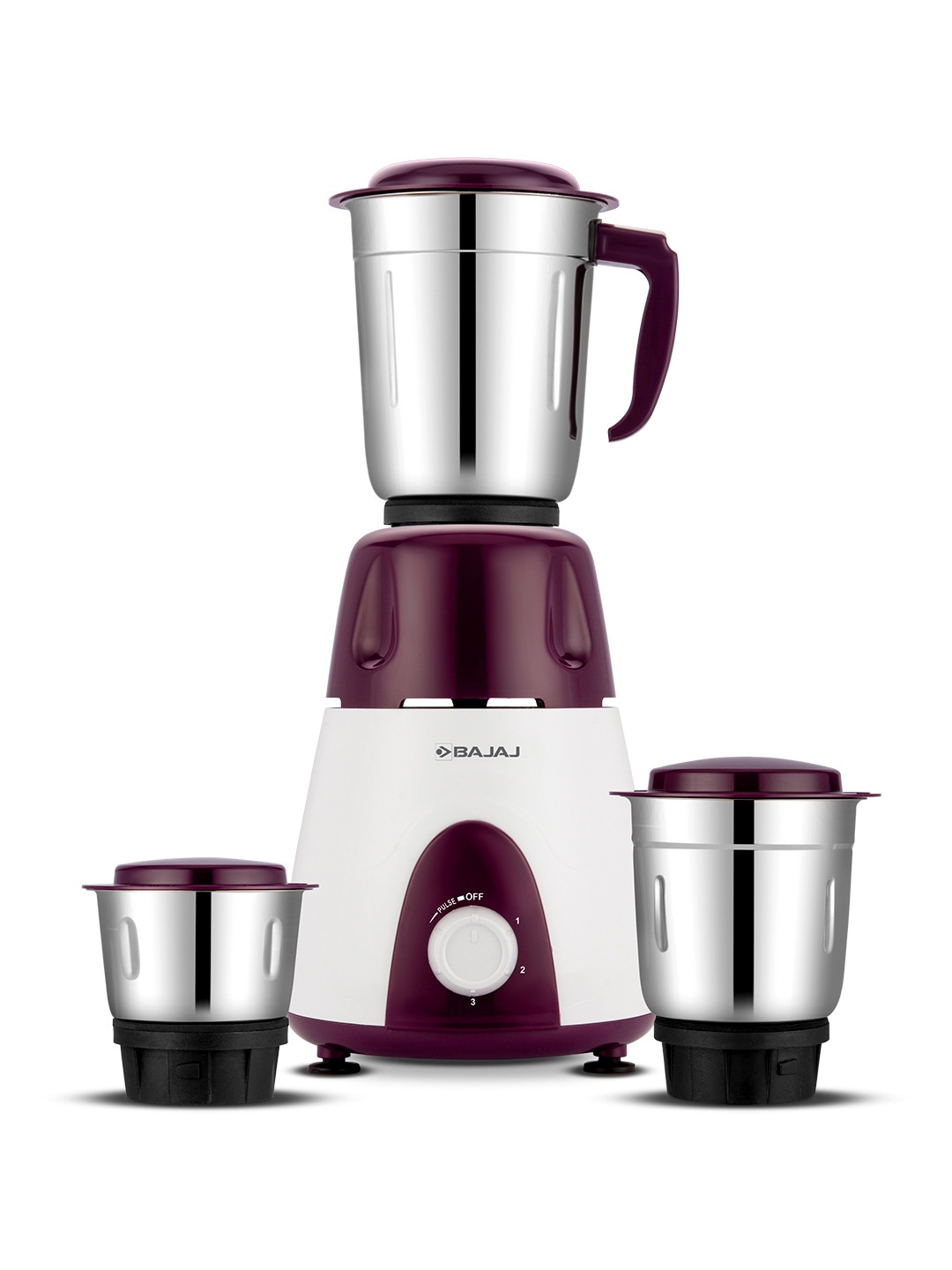 

Bajaj Rex 500W Purple Mixer Heavy Duty Grinding with 3 SS jars - 2 Yr warranty