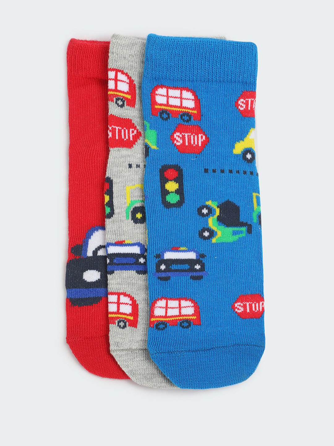 

max Boys Pack Of 3 Patterned Shoe Liners, Blue