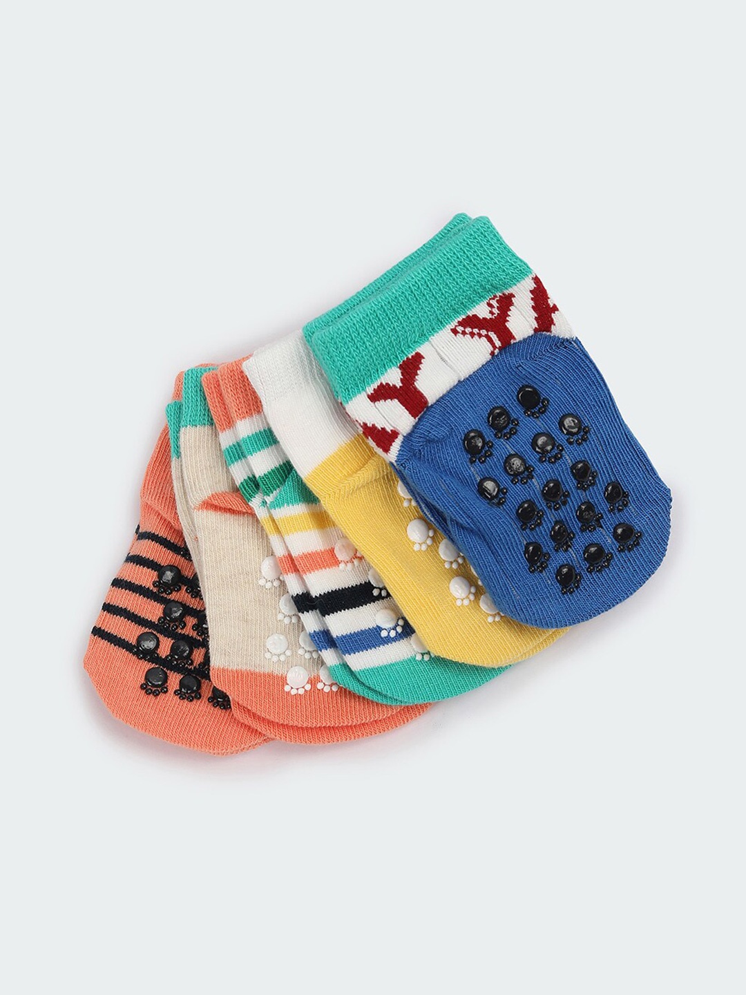 

max Boys Pack Of 5 Patterned Ankle Length Socks, Blue