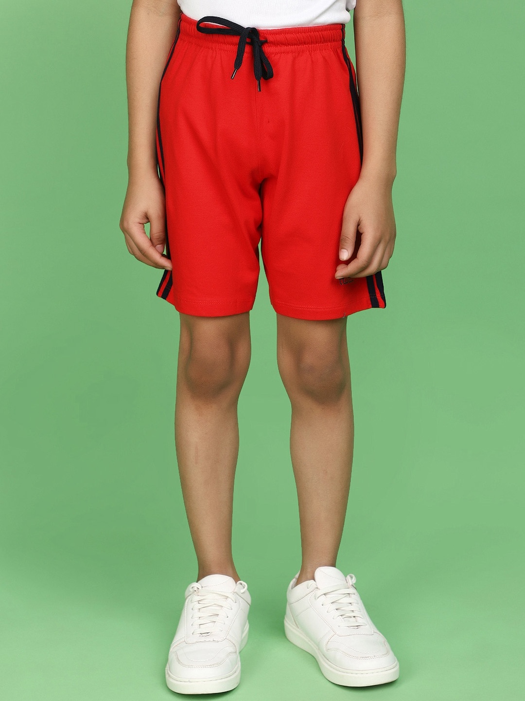 

V-Mart Boys Mid-Rise Cotton Shorts, Red