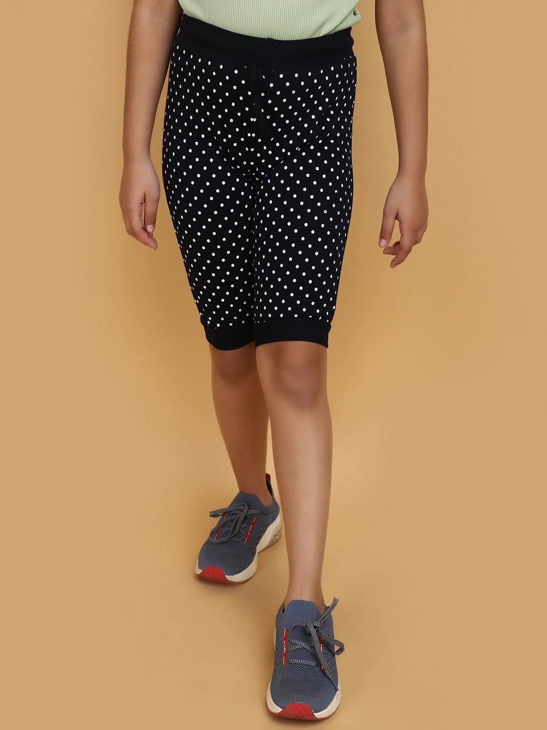

V-Mart Girls Printed Cotton Shorts, Navy blue
