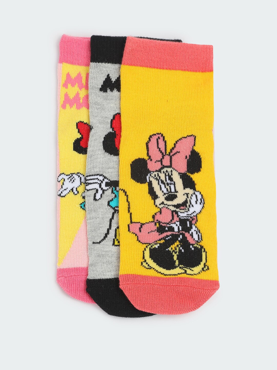 

max Girls Pack Of 3 Patterned Ankle-Length Socks, Yellow
