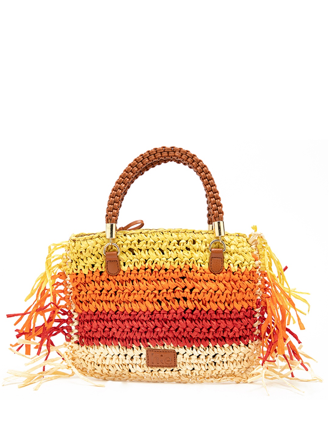

HIE Textured Structured Sling Bag, Tan