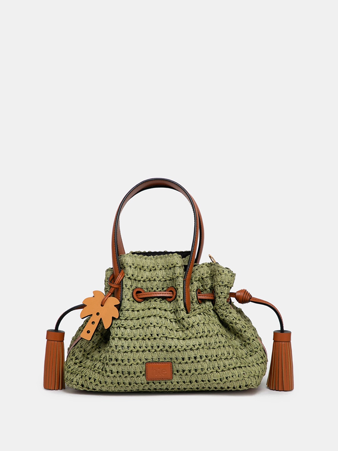 

HIE Textured Bucket Sling Bag, Olive