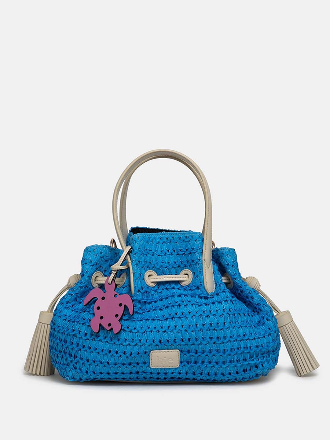 

HIE Textured Swagger Handheld Bag With Tasseled, Blue