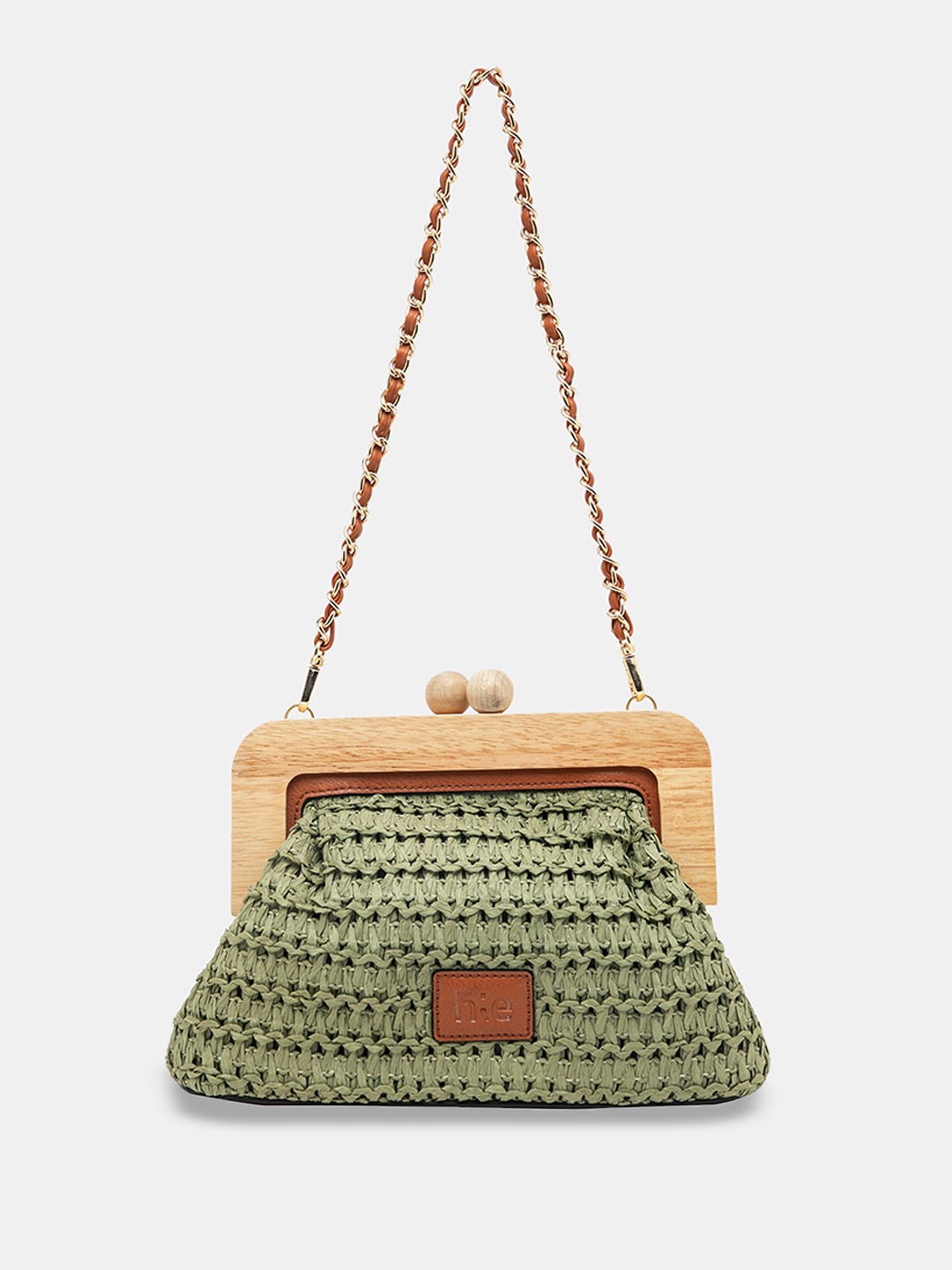 

HIE Textured Structured Sling Bag, Olive