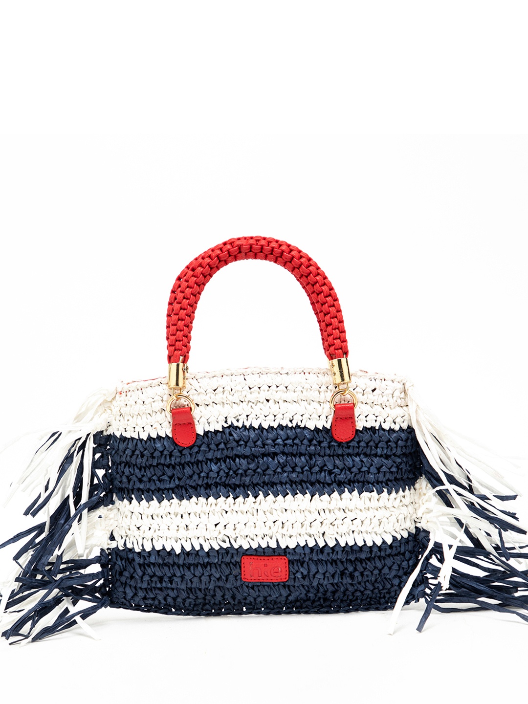 

HIE Textured Swagger Handheld Bag With Fringed, Red