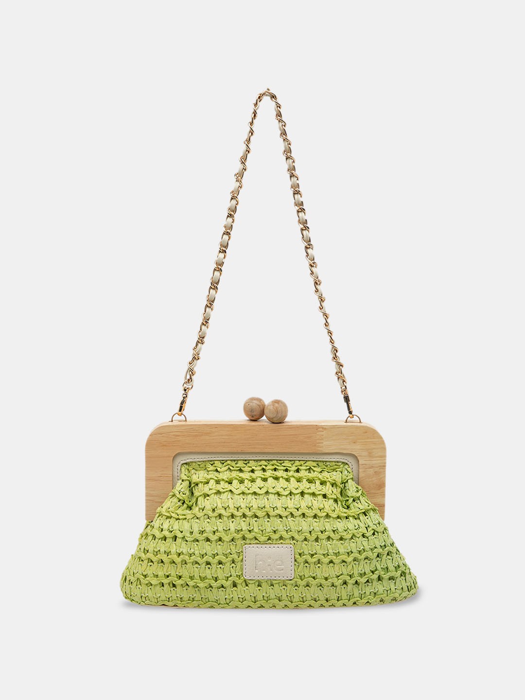 

HIE Embellished Bowling Handheld Bag, Lime green