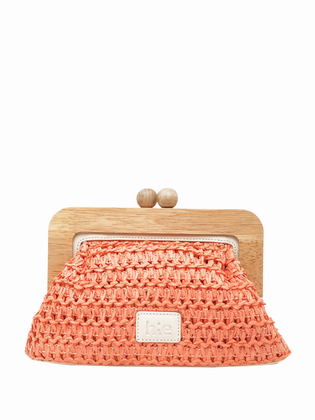 

HIE Self Design Swagger Sling Bag With Applique, Peach