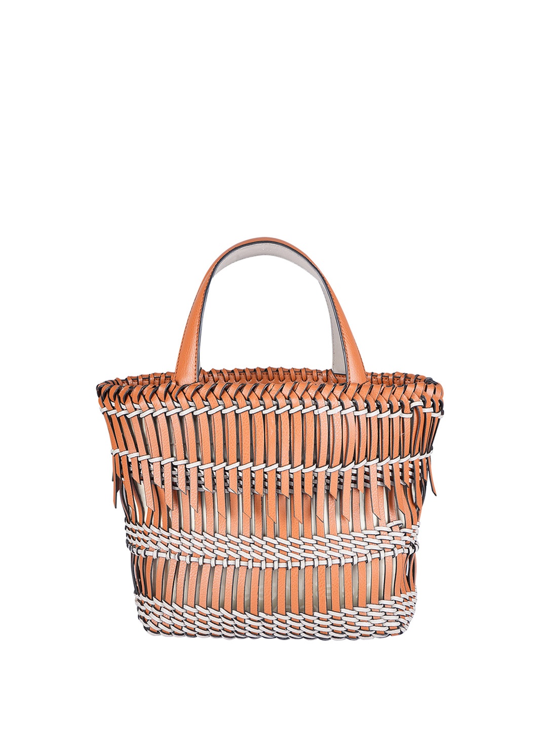 

HIE Geometric Structured Tote Bag, Tan