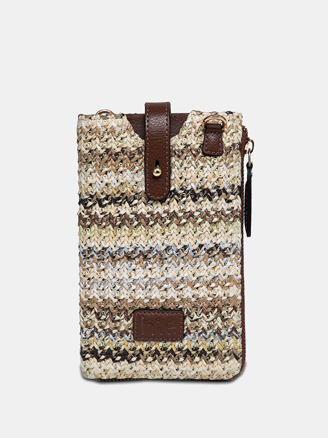 

HIE Textured Mobile Pouch, Brown