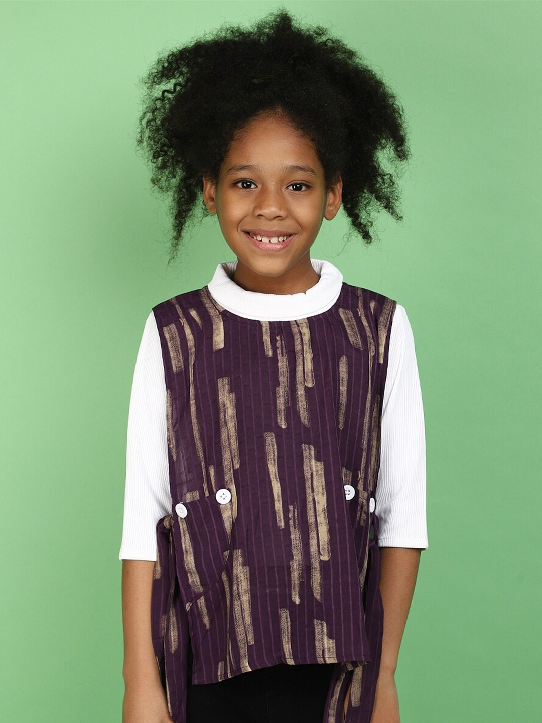 

V-Mart Striped Cotton Top, Maroon