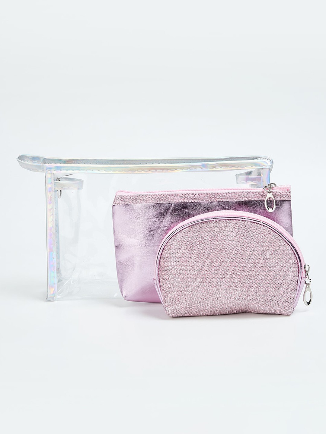 

max Set of 3 Textured Travel Accessory Pouch, Pink