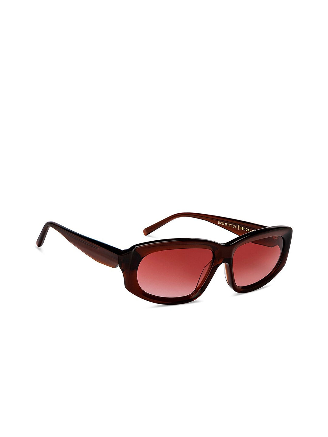 

John Jacobs Unisex Rectangle Sunglasses with UV Protected Lens 212829, Red