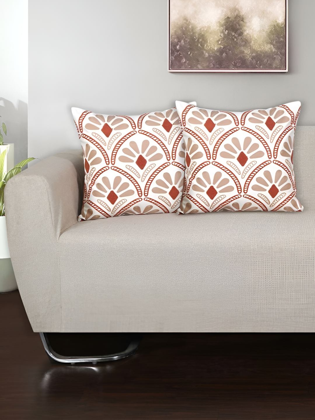 

Ode & Cleo Set of 3 Floral Cotton Square Cushion Covers, Multi