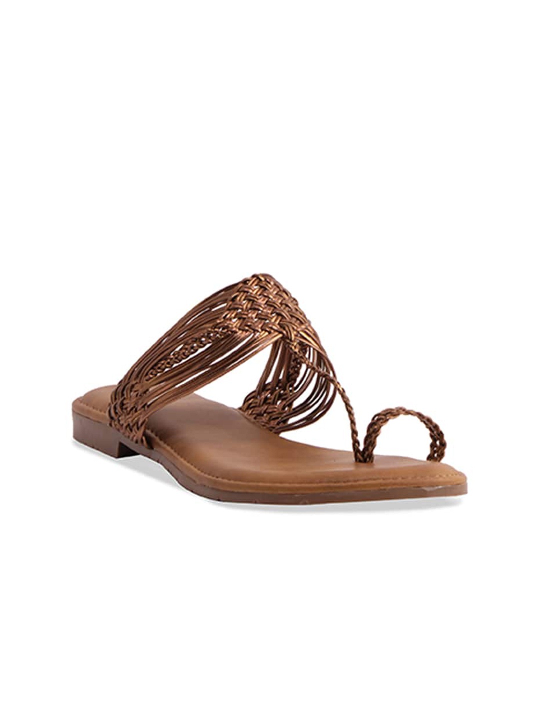 

ERIDANI Textured One Toe Flats, Bronze