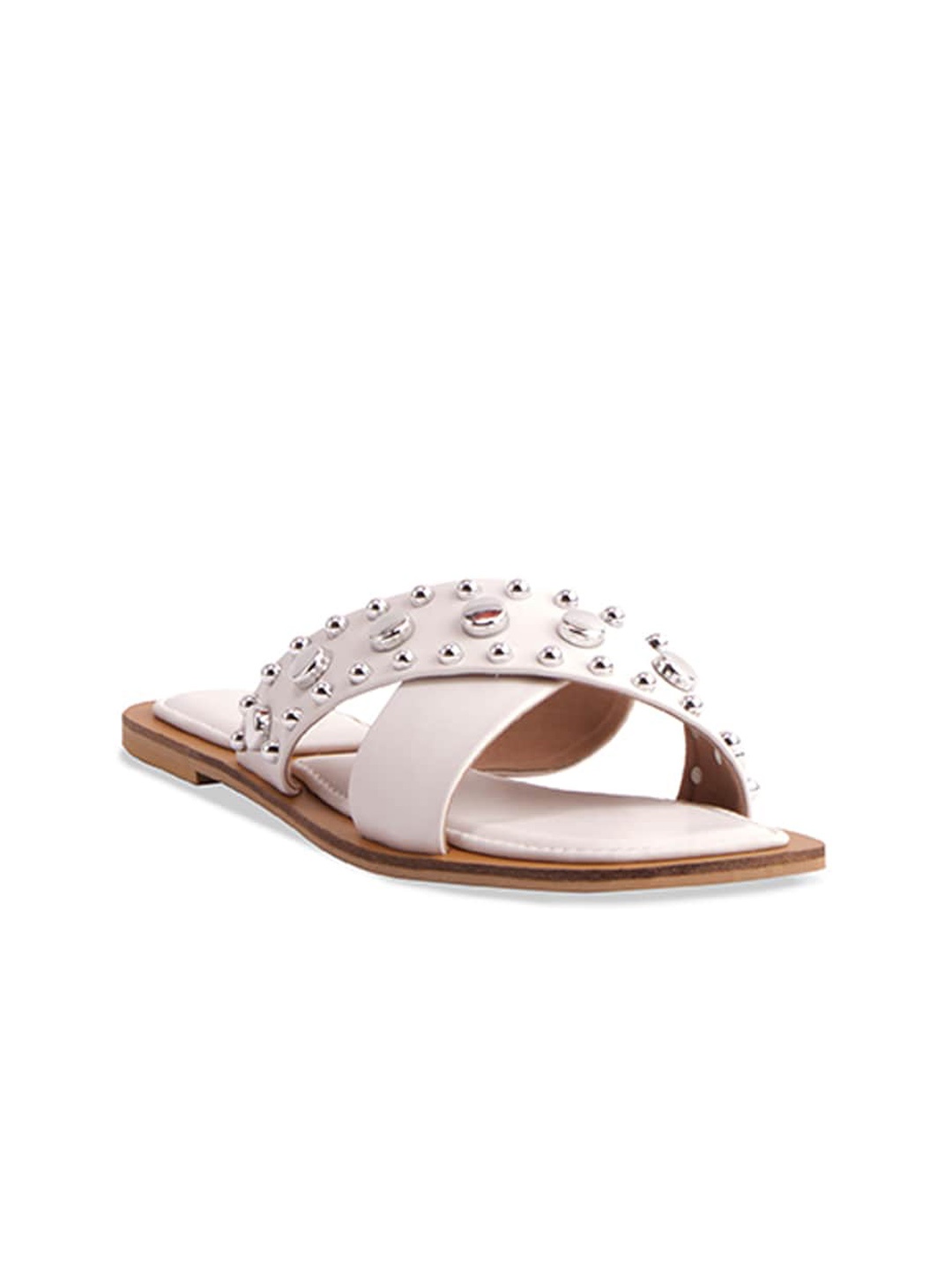 

ERIDANI Embellished Open Toe Flats, White