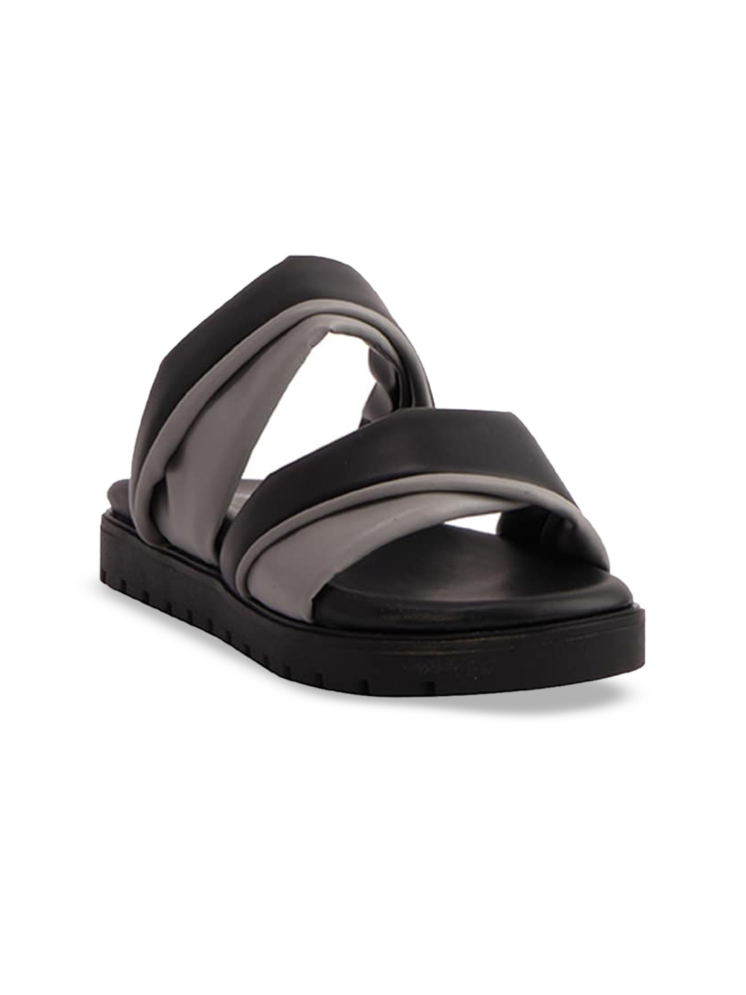 

ERIDANI Open Toe Flats, Black