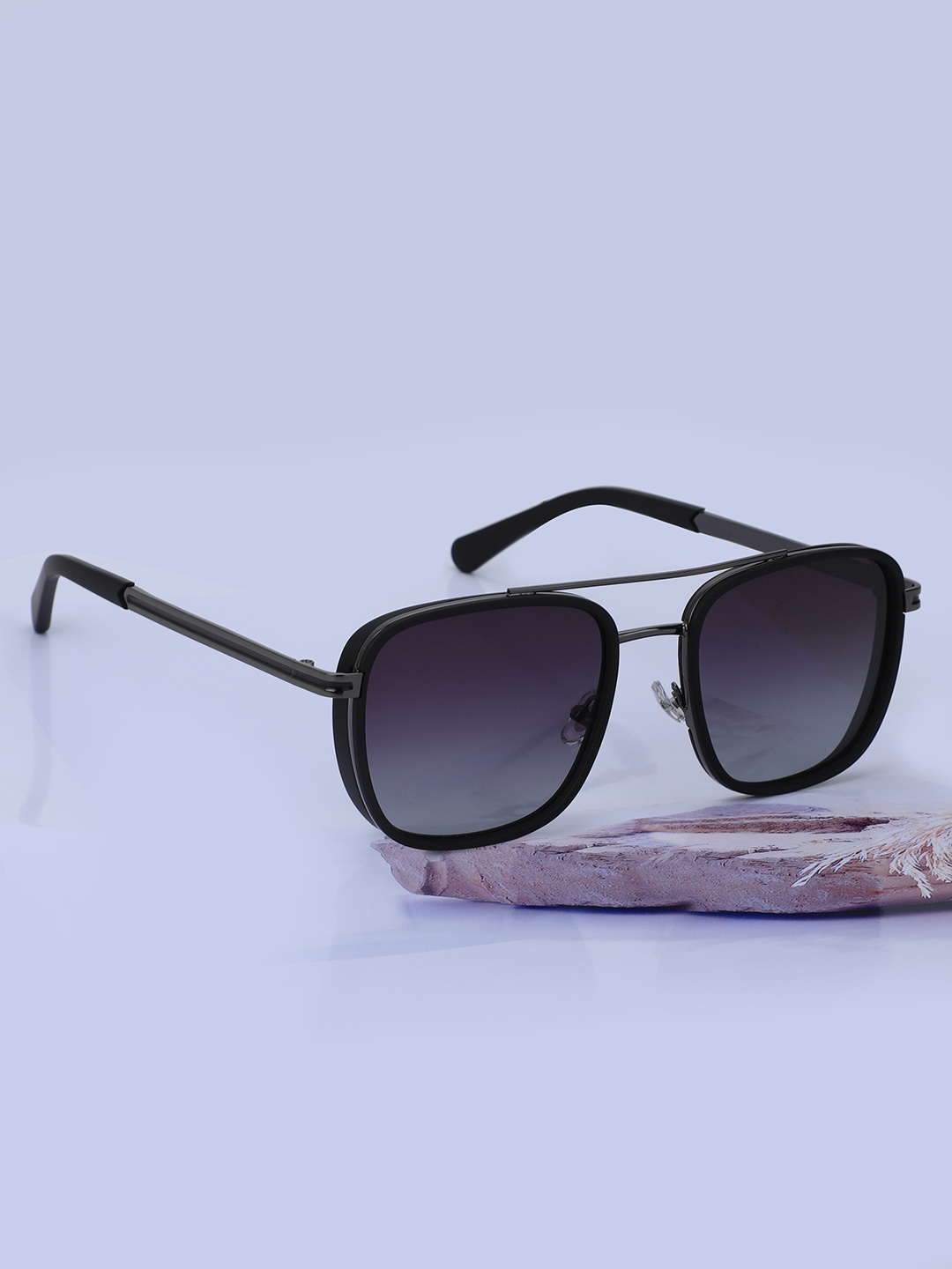 

Carlton London Men Premium Square Sunglasses with Polarised Lens CLSM308, Black