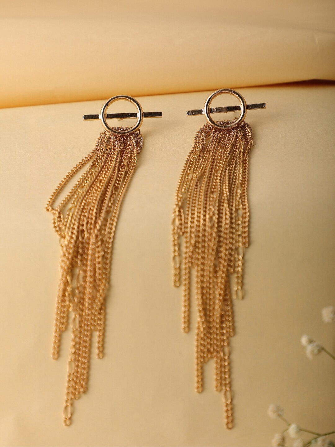 

Zeraki Jewels Gold-Plated Contemporary Drop Earrings