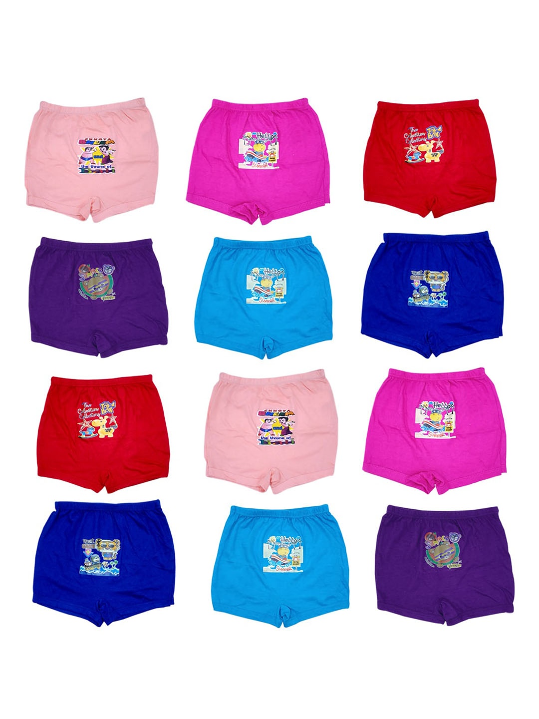 

BAESD Kids Pack Of 12 Printed Pure Cotton Basic Briefs, Blue