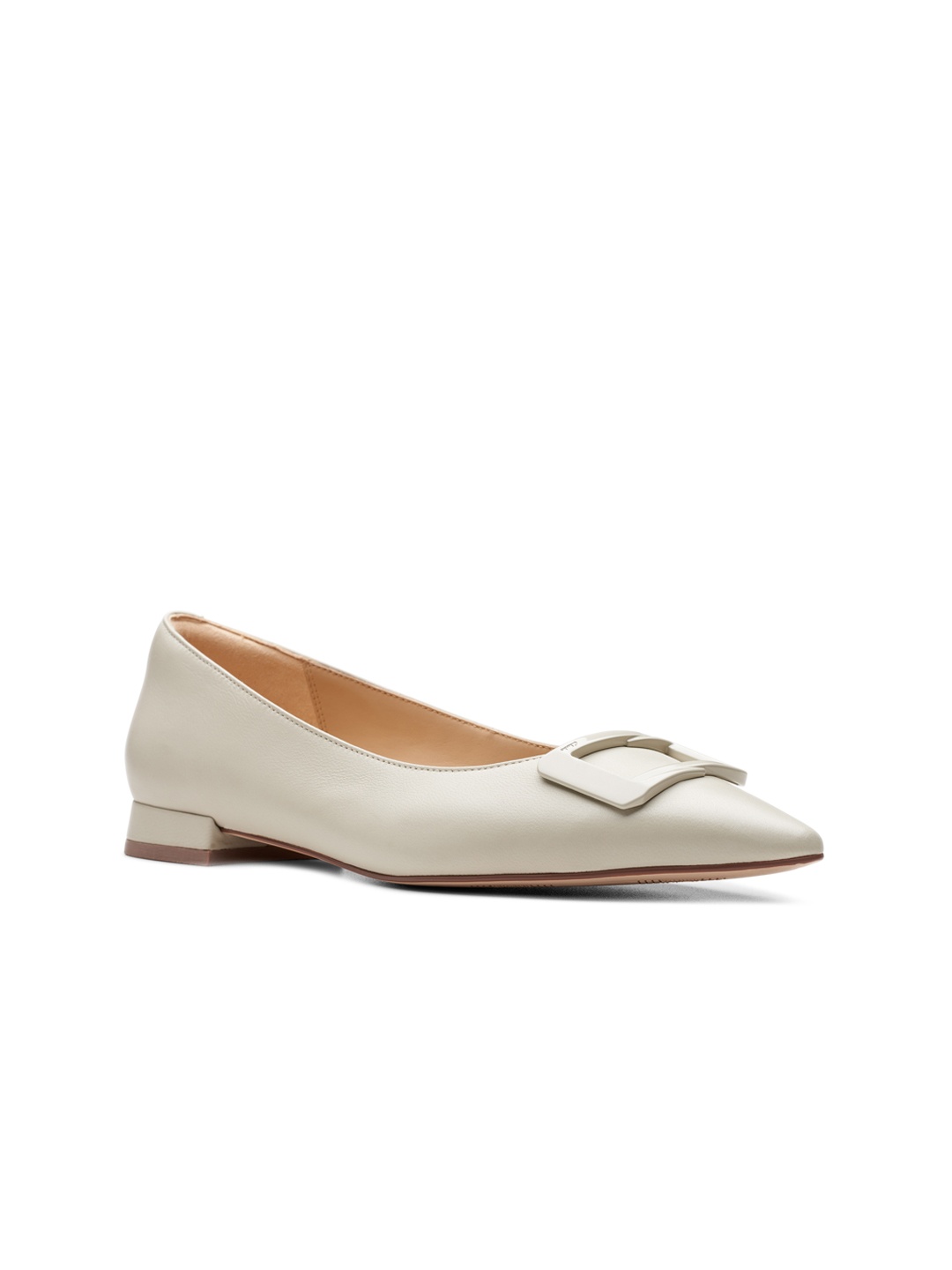 

Clarks Sensa15 Lux Embellished Leather Ballerinas, Cream