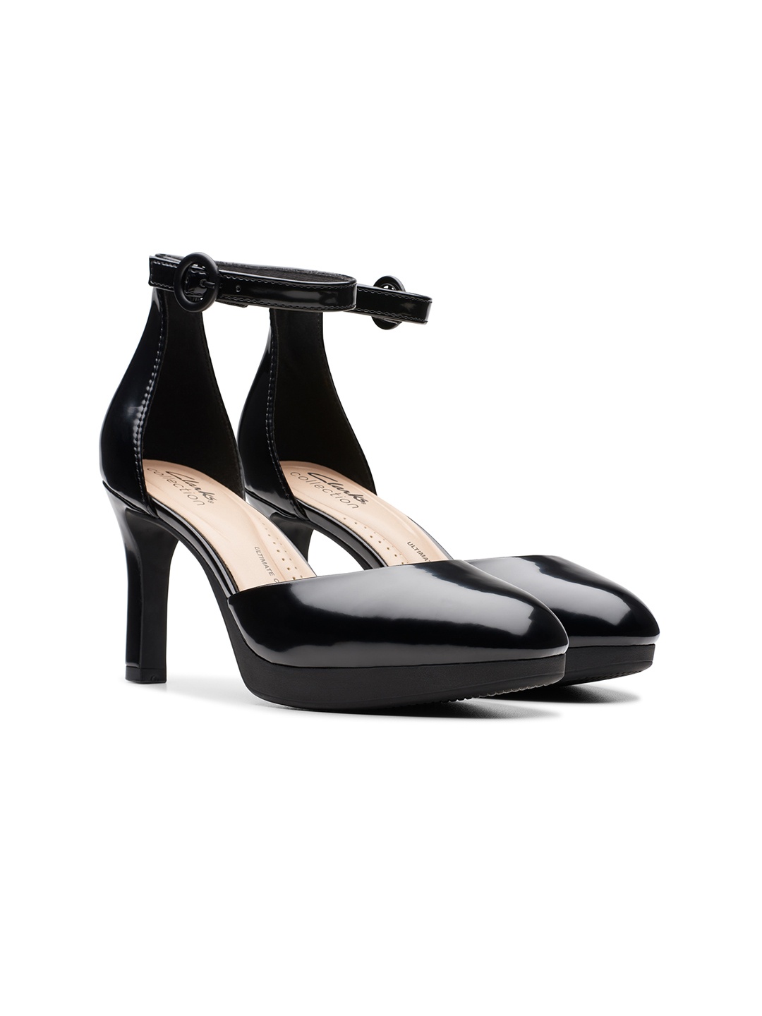 

Clarks Ankle Loop Slim Heeled Pumps, Black