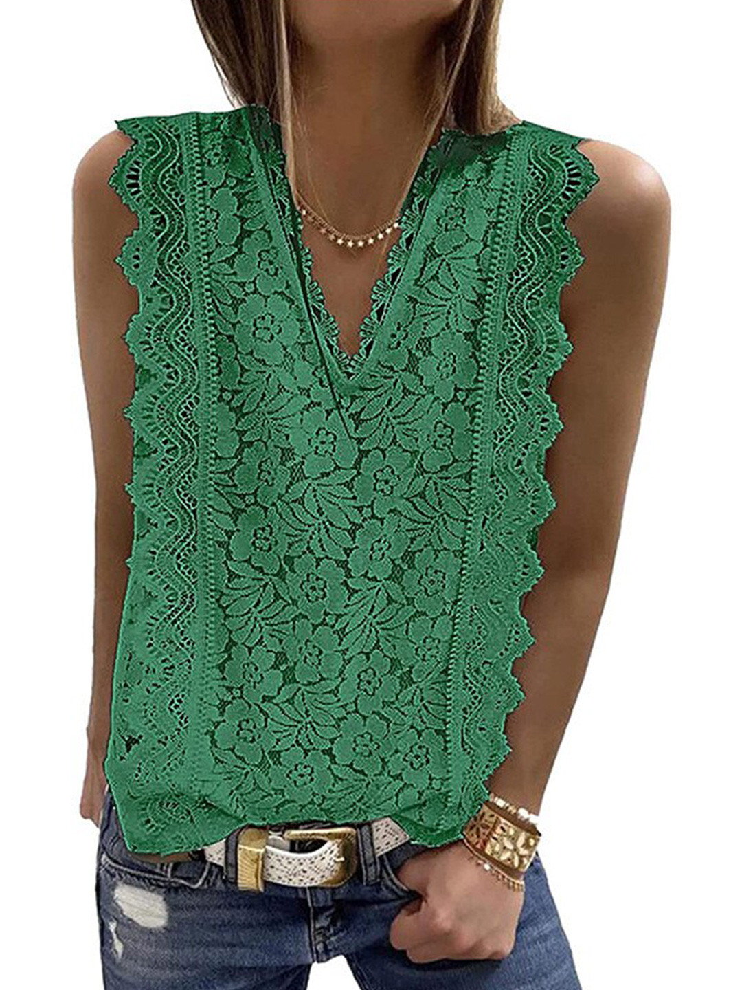 

StyleCast Print Net Top, Green