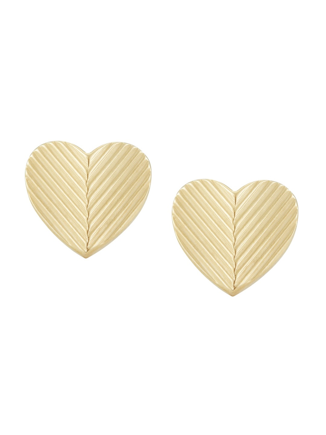 

Fossil Heart Shaped Studs Earrings, Gold