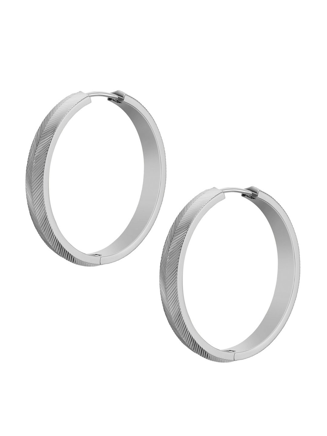 

Fossil Circular Hoop Earrings, Silver