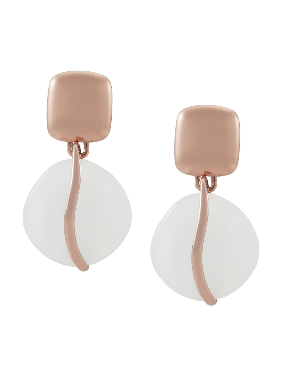 

SKAGEN Square Drop Earrings, Rose gold