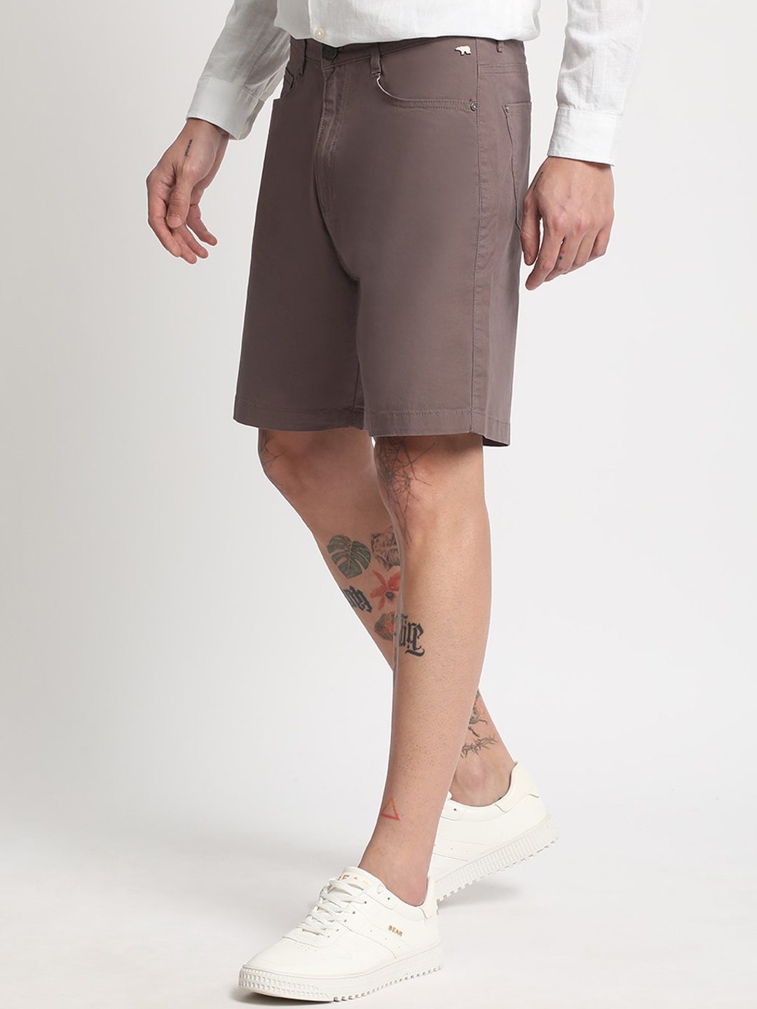 

THE BEAR HOUSE Men Slim Fit Pure Cotton Shorts, Mauve