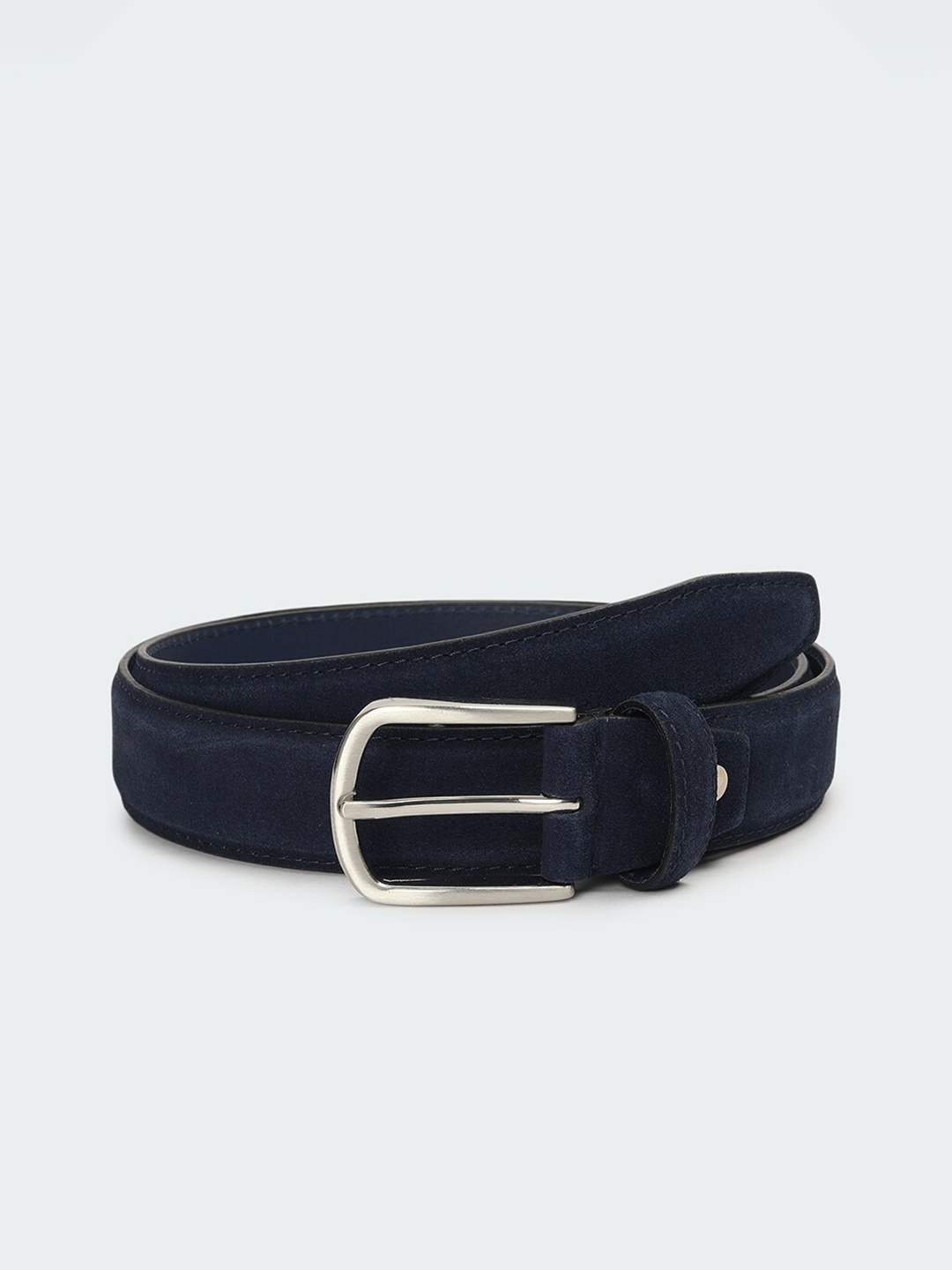 

max Men Leather Formal Belt, Navy blue