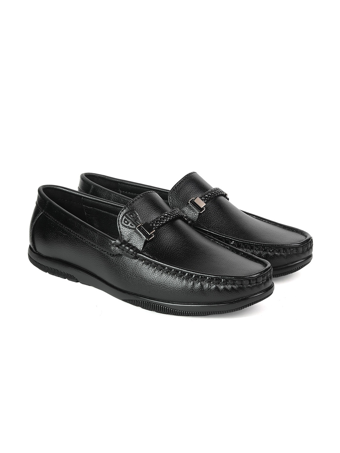 

BRATVA Men Synthetic Slip-On Loafers, Black