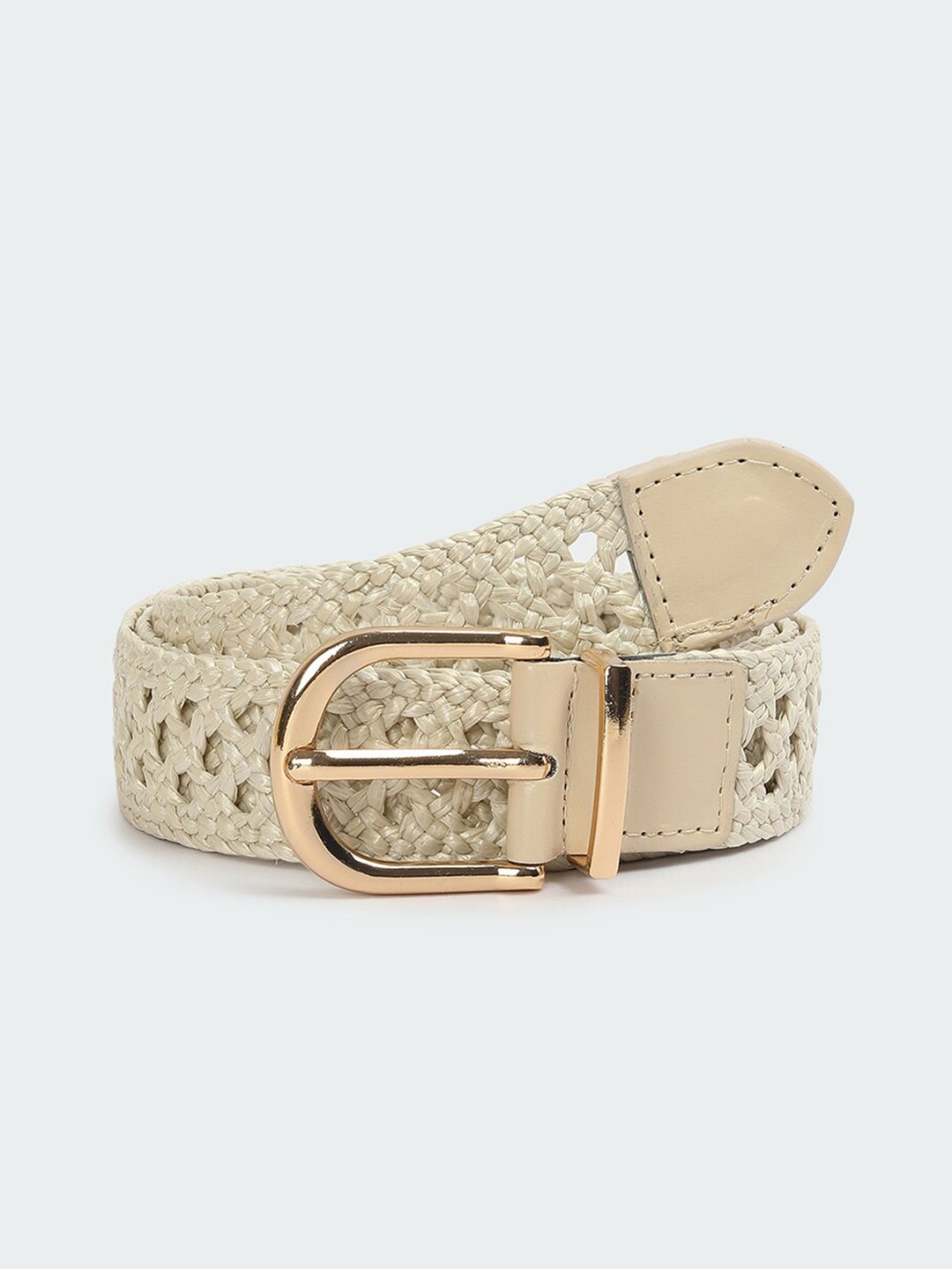 

max Women Textured Casual Belt, Off white