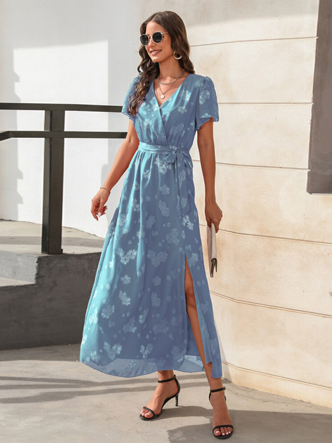 

StyleCast Floral Printed Wrap Dress, Blue