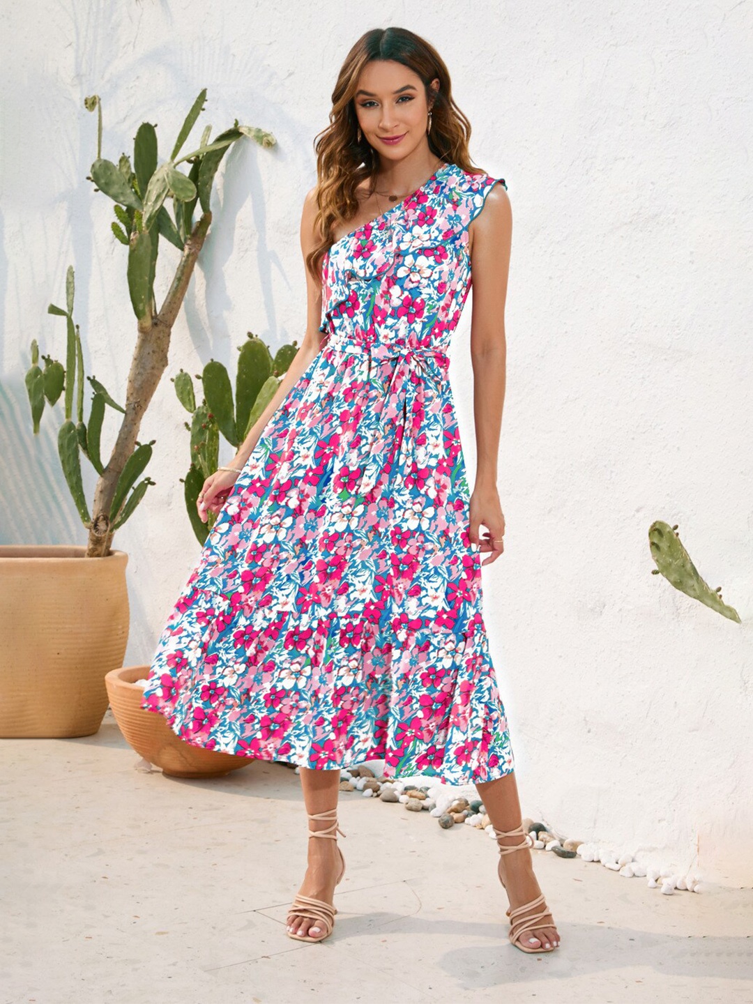 

StyleCast Floral Printed Fit & Flare Midi Dress, White