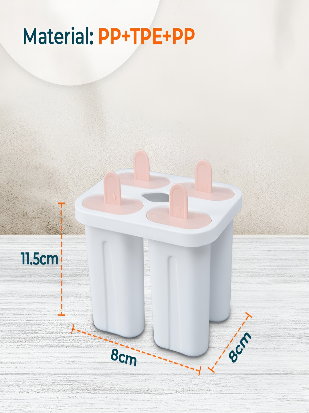 

Kuber Industries 4 Pieces Popsicle Mould Reusable Ice Tray For Kulfi, White