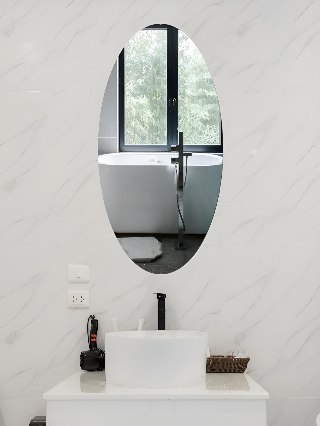 

Kuber Industries Self Adhesive Wall Mirror Sticker, Silver