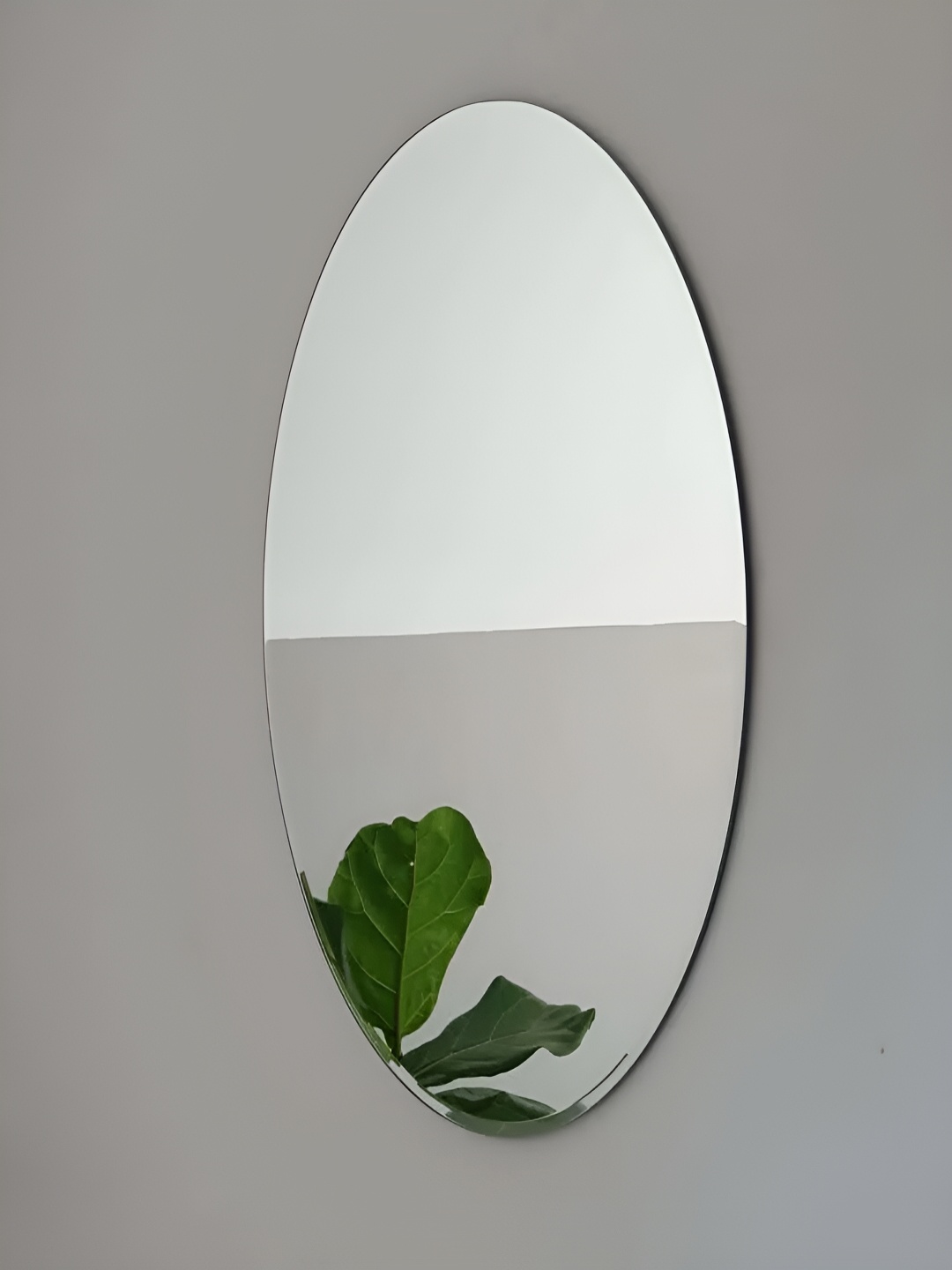 

Kuber Industries Silver Toned Oval Self Adhesive Mirror Stickers For Wall