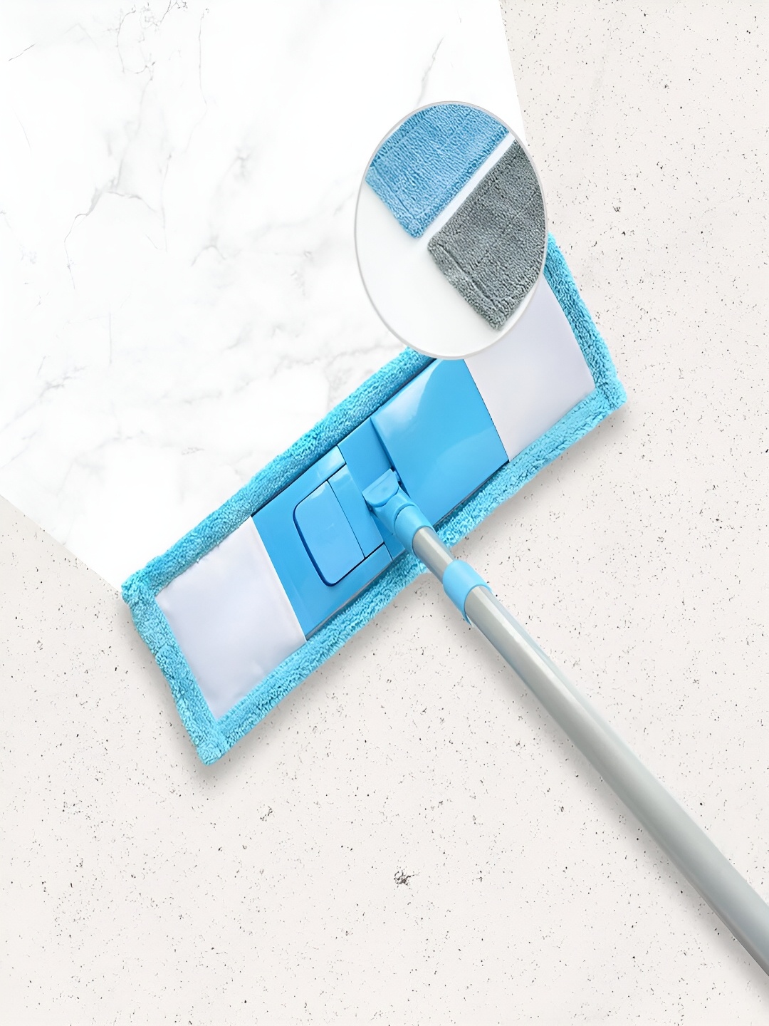 

Kuber Industries 2Pcs Blue Flat Mop Refill Pad