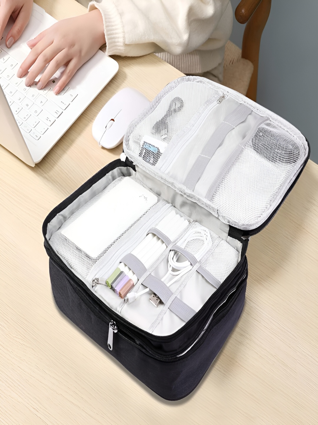 

Kuber Industries Black Regular Multi-Utility Organiser