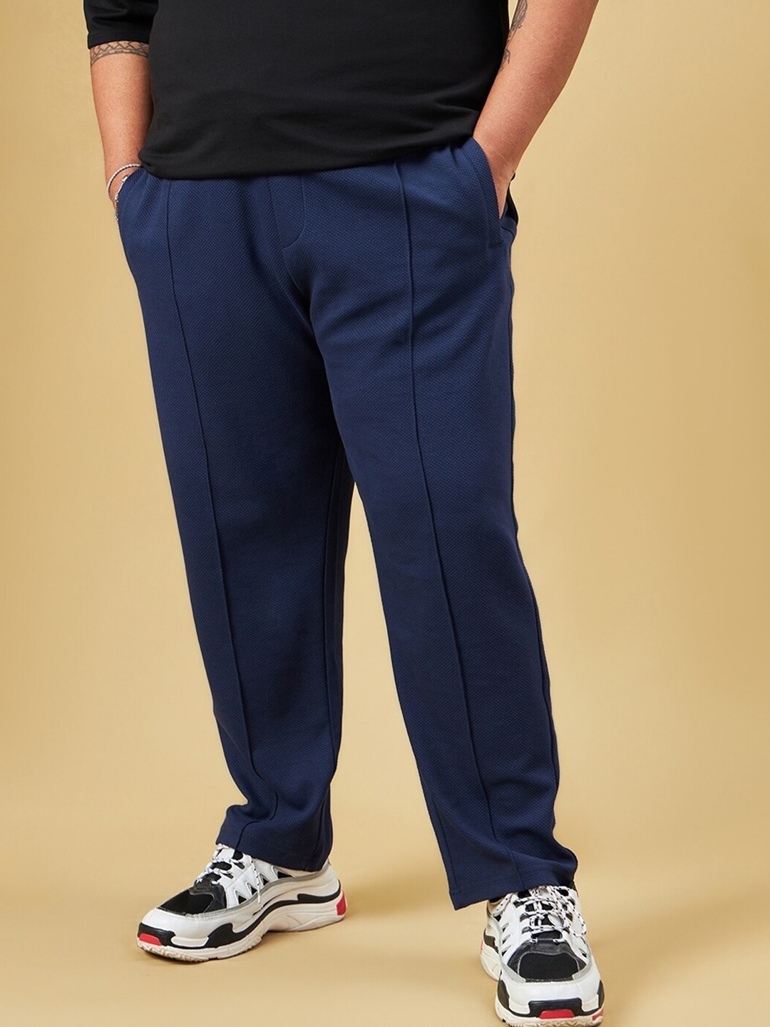 

Bewakoof Men Plus Size Track Pants, Blue