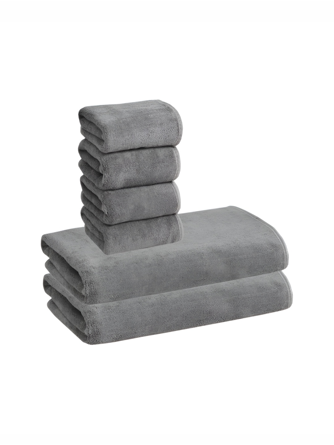 

Cotton Bolls Textiles Grey 6Pcs Microfiber 300 GSM Ultra Soft Towel Set