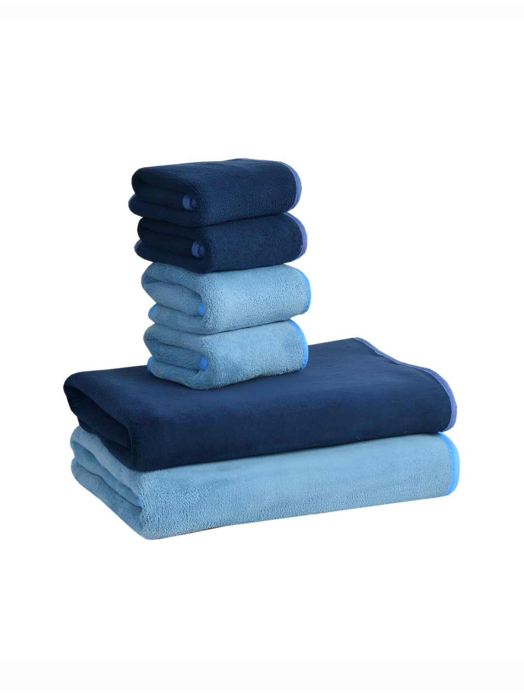 

Cotton Bolls Textiles Blue 6Pcs Microfiber 300 GSM Ultra Soft Towel Set