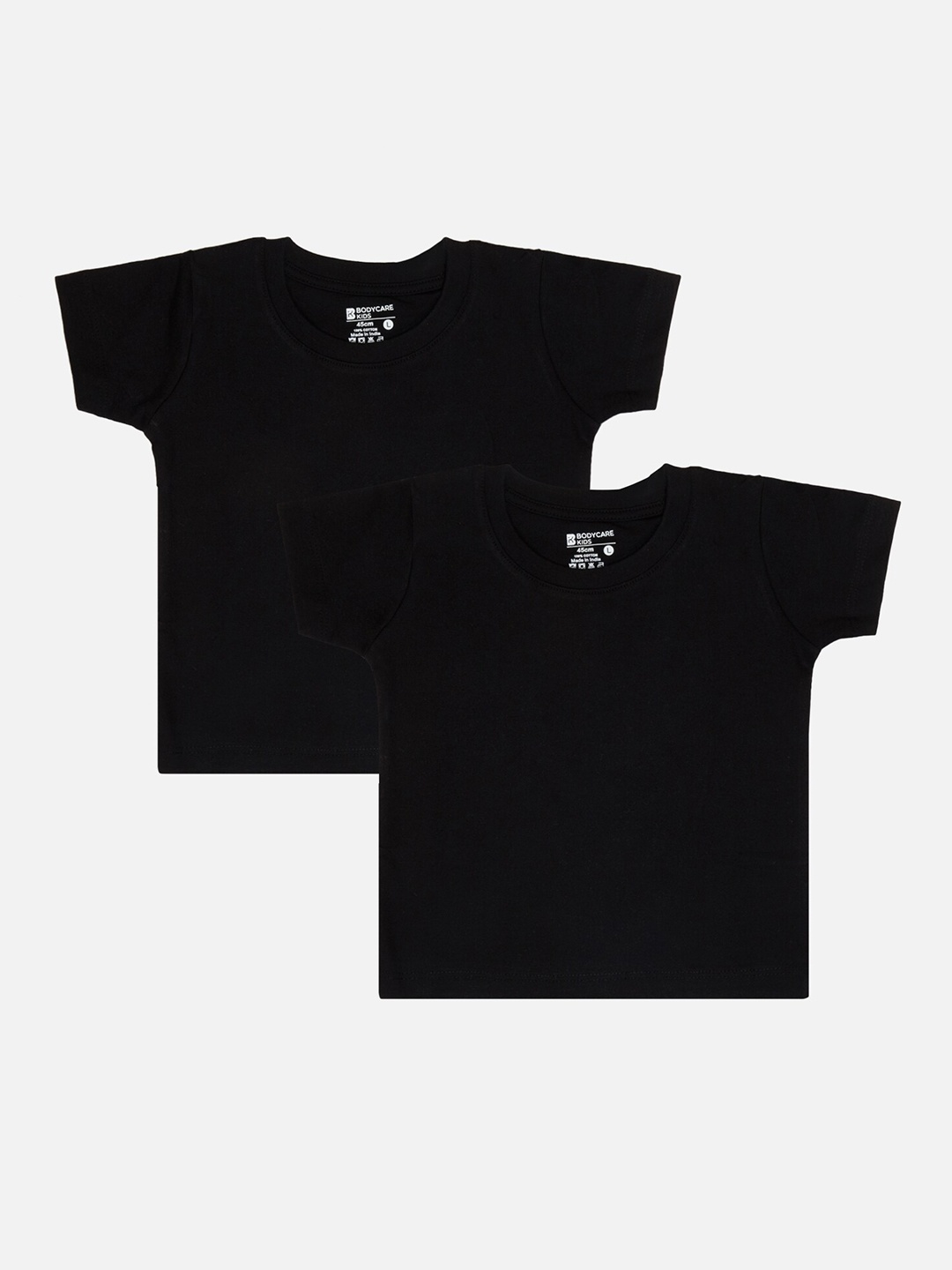 

Bodycare Boys Pack Of 2 Cotton Pockets Round Neck Pockets Casual T-shirts, Black