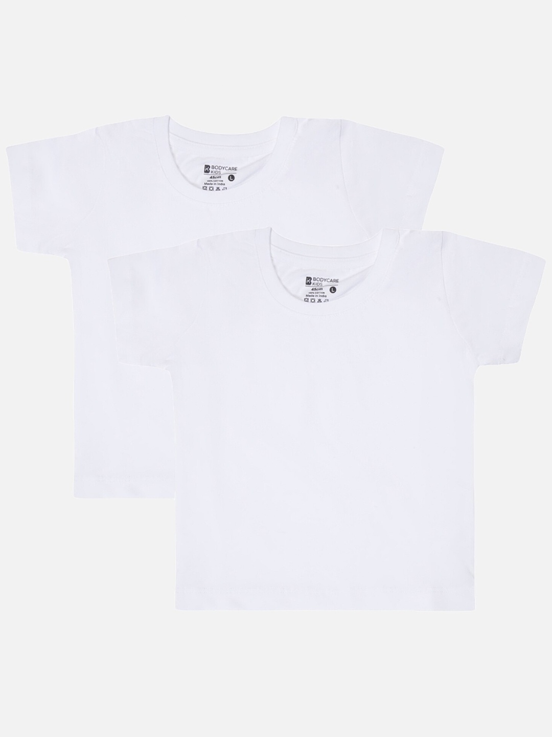 

Bodycare Girls Pack Of 2 Henley Neck Short Sleeves Cotton T-shirt, White