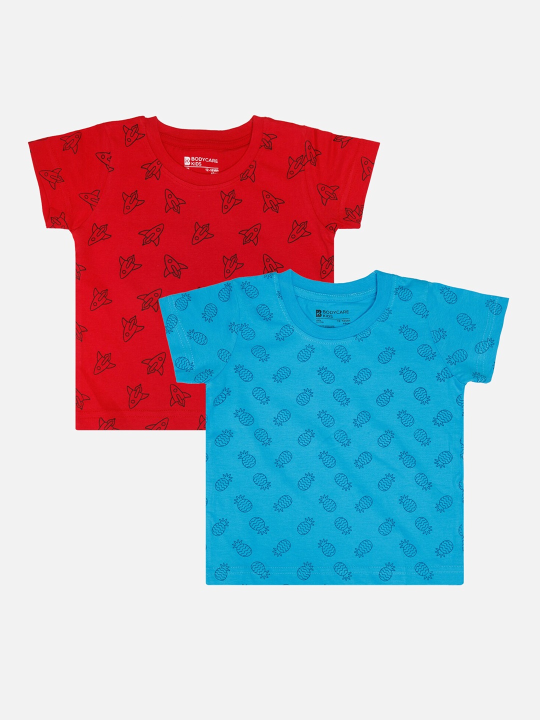 

Bodycare Boys Pack Of 2 Conversational Round Neck Short Sleeves Cotton T-shirt, Red