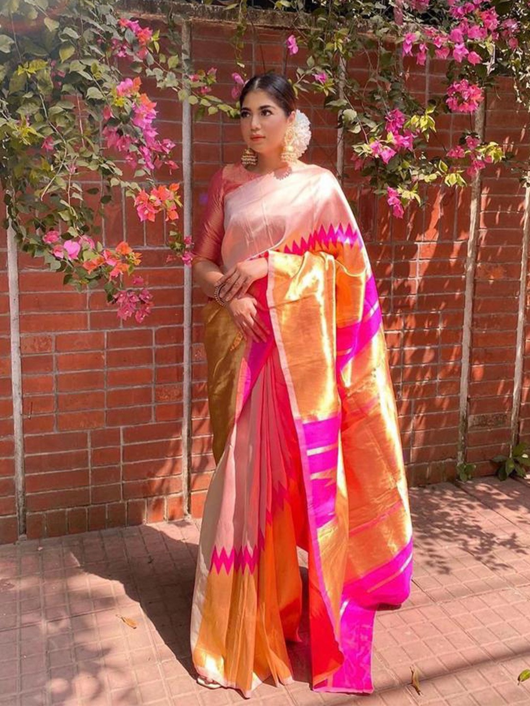 

KALINI Ethnic Motifs Woven Design Zari Art Silk Saree, Yellow